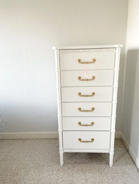 Vintage Classic Faux Bamboo Six Drawer Lingerie Chest Available for Custom Lacquer!