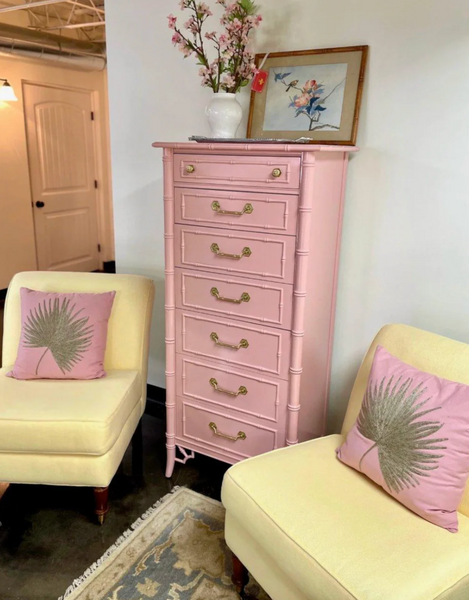 Vintage Classic Faux Bamboo Six Drawer Lingerie Chest Available for Custom Lacquer!