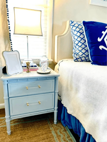 Pair of Vintage Classic Faux-Bamboo Two Drawer Nightstands Available for Custom Lacquer