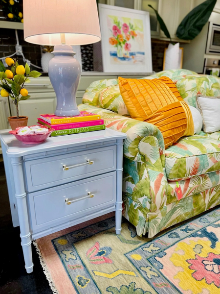 Pair of Vintage Classic Faux-Bamboo Two Drawer Nightstands Available for Custom Lacquer