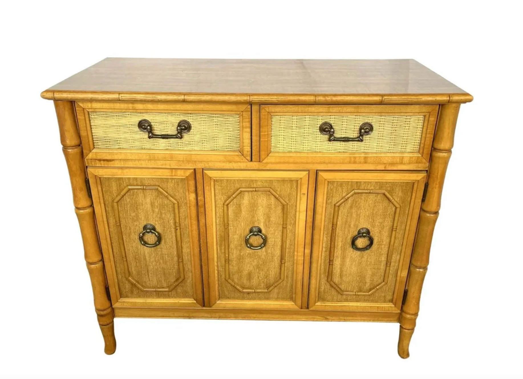 Vintage Broyhill Faux-Bamboo 38" Server Available for Custom Lacquer!