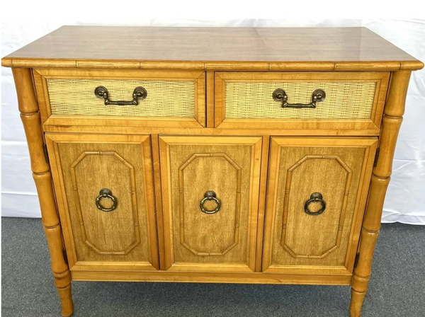 Vintage Broyhill Faux-Bamboo 38" Server Available for Custom Lacquer!