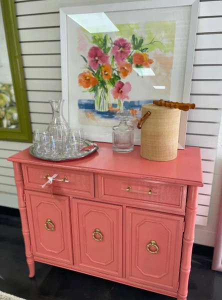 Vintage Broyhill Faux-Bamboo 38" Server Available for Custom Lacquer!