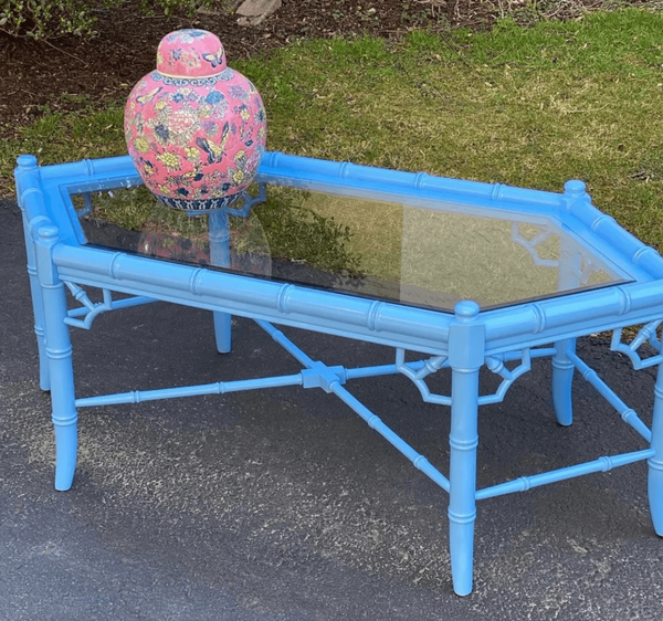 Vintage Thomasville Allegro Faux Bamboo Coffee Table Available for Custom Lacquer!