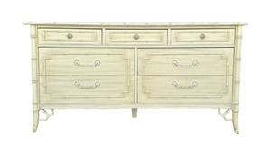Vintage Thomasville Allegro Faux Bamboo Seven Drawer Dresser Available for Custom Lacquer!
