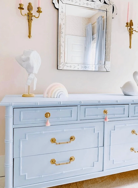 Vintage Thomasville Allegro Faux Bamboo Seven Drawer Dresser Available for Custom Lacquer!