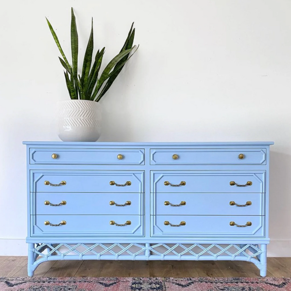 Vintage Ficks Reed Rattan and Cane Buffet Available for Custom Lacquer! - Hibiscus House