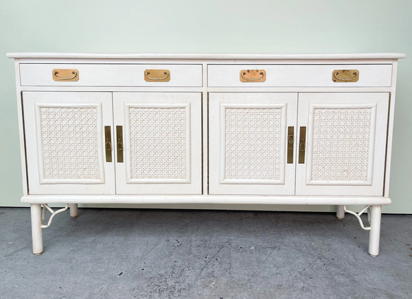 Vintage Ficks Reed Rattan and Cane Buffet Available for Custom Lacquer! - Hibiscus House