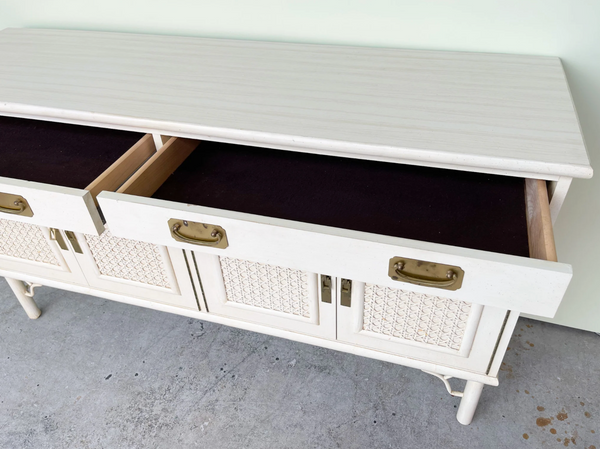 Vintage Ficks Reed Rattan and Cane Buffet Available for Custom Lacquer! - Hibiscus House