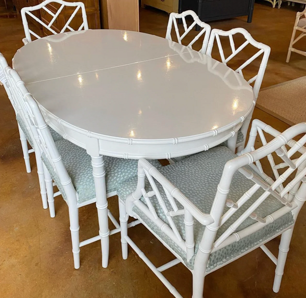 Vintage Thomasville Allegro Faux Bamboo Dining/Game Table Available for Custom Lacquer!