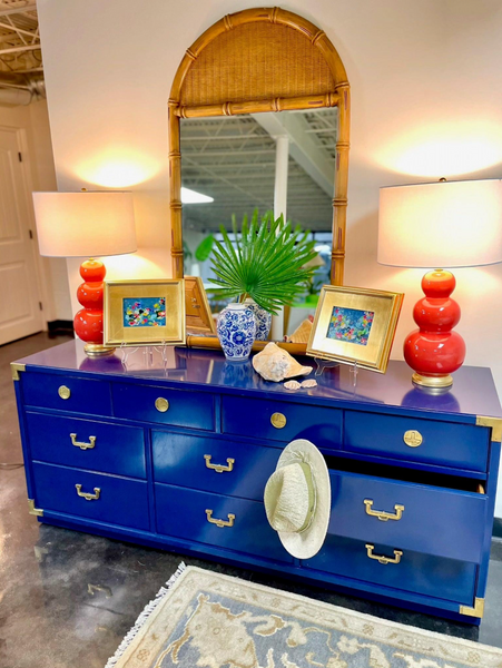 Vintage Thomasville Huntley Campaign Style Wood Dresser Available for Custom Lacquer!