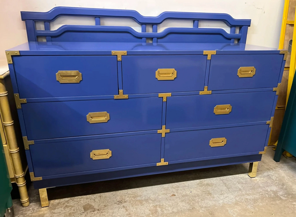 Vintage Thomasville Huntley Campaign Style Wood Dresser Available for Custom Lacquer!