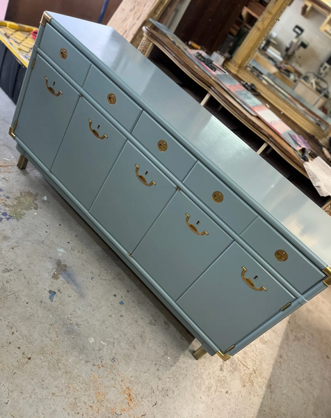 Vintage Thomasville Huntley Campaign Style Wood Dresser Available for Custom Lacquer!