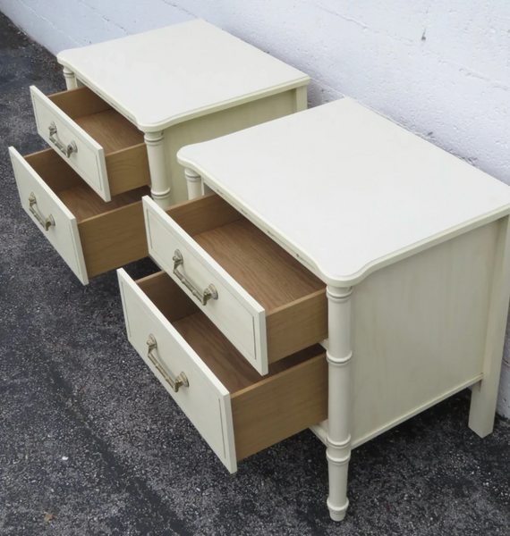 Vintage Classic Faux Bamboo Nightstand Pair Available to Customize