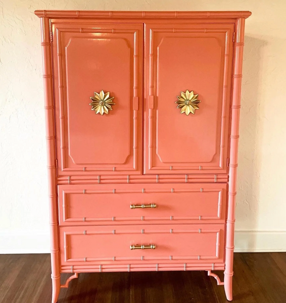 Vintage Dixie Furniture Company "Aloha" Collection Armoire Cabinet/ Bar Available to Customize!