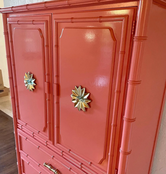 Vintage Dixie Furniture Company "Aloha" Collection Armoire Cabinet/ Bar Available to Customize!