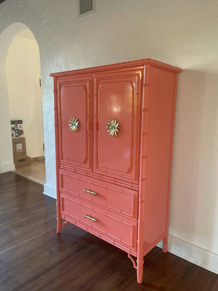 Vintage Dixie Furniture Company "Aloha" Collection Armoire Cabinet/ Bar Available to Customize!