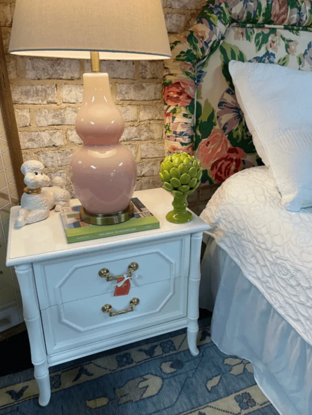 Vintage Pair of Broyhill Furniture Faux Bamboo Nightstands Available to Customize!