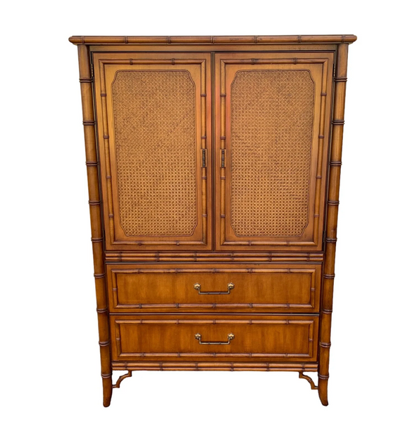 Vintage Dixie Furniture Company "Tahiti" Collection Armoire Cabinet/ Bar Available for Custom Lacquer!