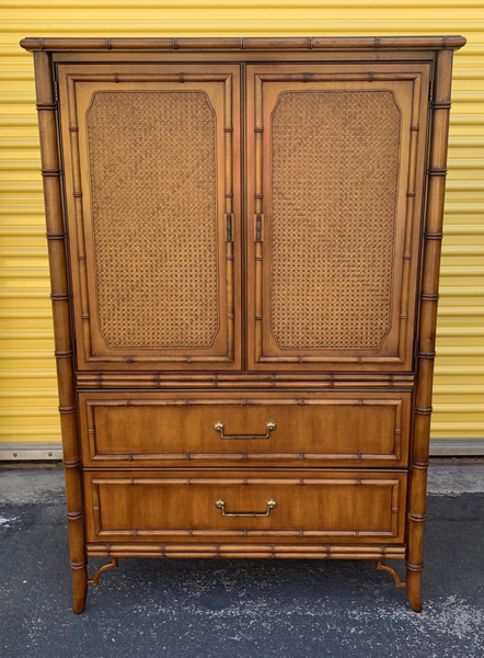 Vintage Dixie Furniture Company "Tahiti" Collection Armoire Cabinet/ Bar Available for Custom Lacquer!