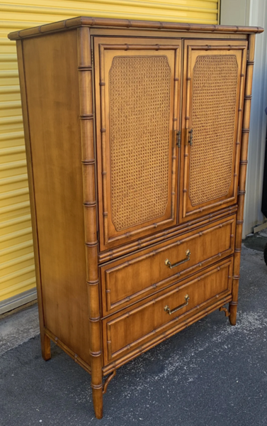 Vintage Dixie Furniture Company "Tahiti" Collection Armoire Cabinet/ Bar Available for Custom Lacquer!