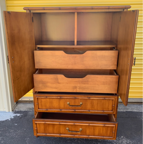 Vintage Dixie Furniture Company "Tahiti" Collection Armoire Cabinet/ Bar Available for Custom Lacquer!