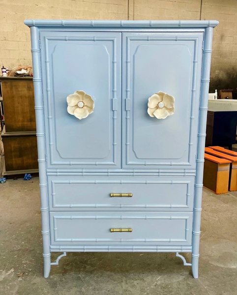 Vintage Dixie Furniture Company "Tahiti" Collection Armoire Cabinet/ Bar Available for Custom Lacquer!