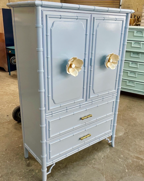 Vintage Dixie Furniture Company "Tahiti" Collection Armoire Cabinet/ Bar Available for Custom Lacquer!