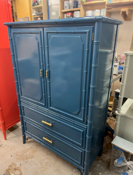 Vintage Dixie Furniture Company "Tahiti" Collection Armoire Cabinet/ Bar Available for Custom Lacquer!
