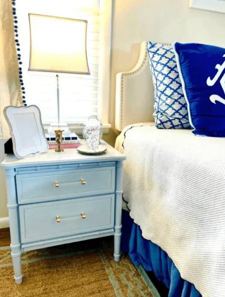 Classic Pair of Vintage Faux Bamboo Two-Drawer Nightstand Pair Available for Custom Lacquer!