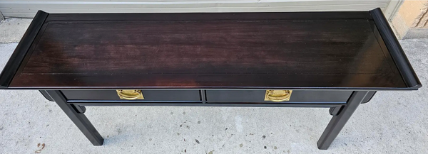 Vintage Century Furniture Pagoda Style Two-Drawer Console Table Available for Custom Lacquer