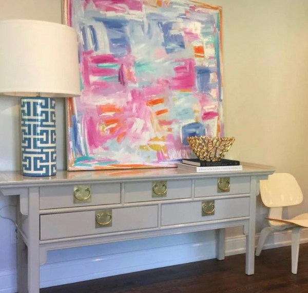 Vintage Century Furniture Pagoda Style Two-Drawer Console Table Available for Custom Lacquer