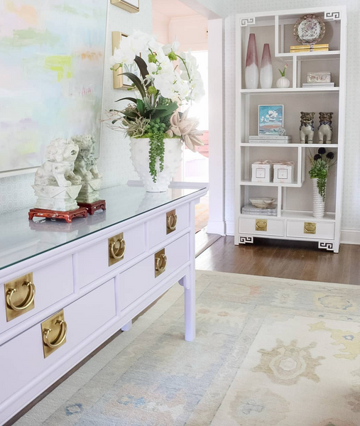Vintage Century Furniture Pagoda Style Two-Drawer Console Table Available for Custom Lacquer