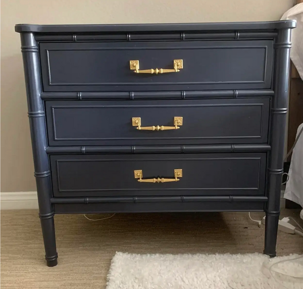 RARE Vintage Henry Link Bali Hair Three-Drawer Faux Bamboo Chest Pair Available for Custom Lacquer!