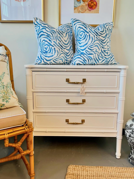 RARE Vintage Henry Link Bali Hair Three-Drawer Faux Bamboo Chest Pair Available for Custom Lacquer!