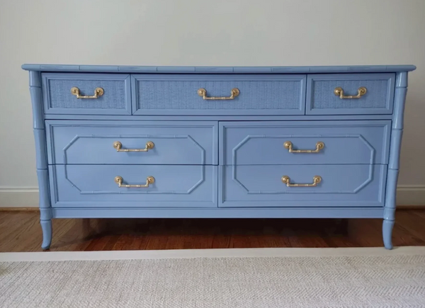 Vintage Broyhill Furniture Faux Bamboo Dresser Available for Custom Lacquer