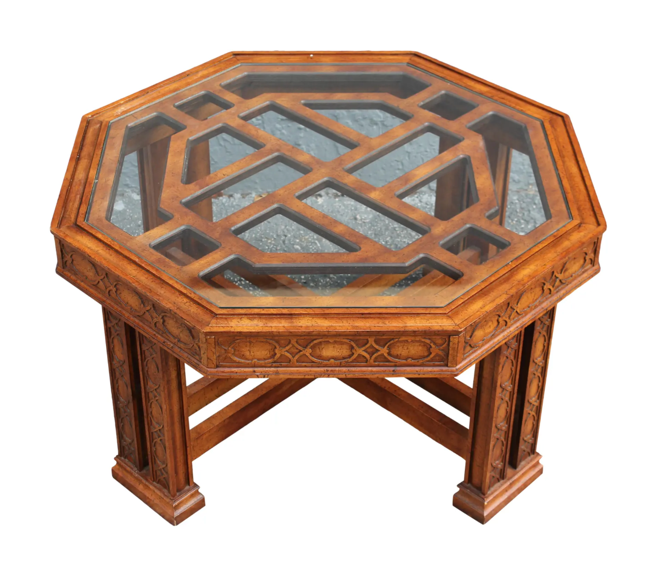 Vintage Chippendale Style Hexagon Coffee Table Available for Custom Lacquer!