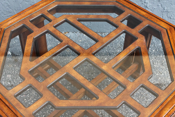 Vintage Chippendale Style Hexagon Coffee Table Available for Custom Lacquer!