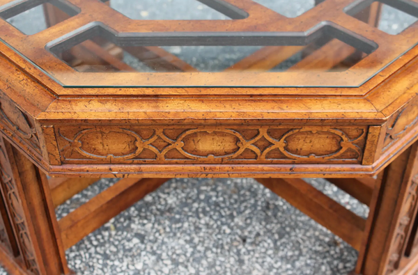 Vintage Chippendale Style Hexagon Coffee Table Available for Custom Lacquer!