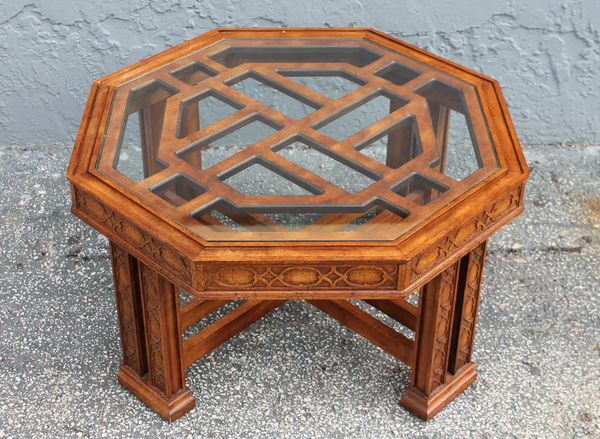 Vintage Chippendale Style Hexagon Coffee Table Available for Custom Lacquer!