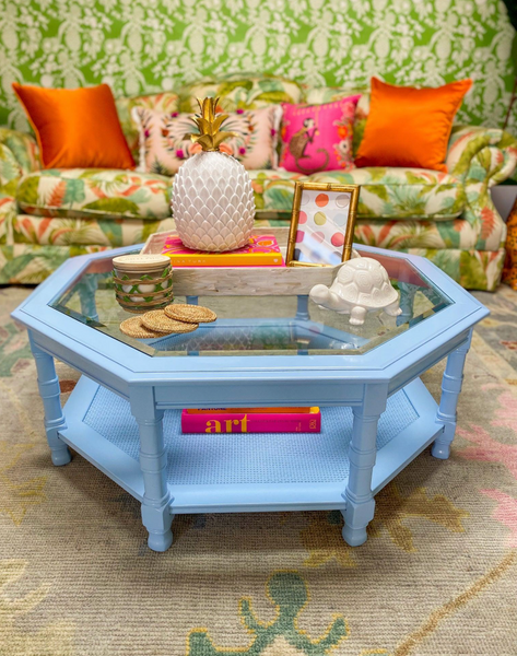 Vintage Chippendale Style Hexagon Coffee Table Available for Custom Lacquer!
