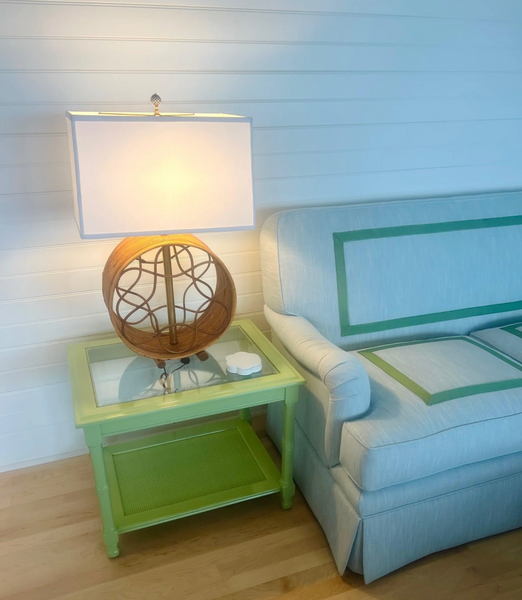 Pair of Vintage Mersman Faux Bamboo Side Tables Available for Custom Lacquer! - Hibiscus House