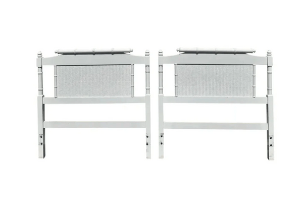 Vintage Faux Bamboo Pagoda Style Twin Headboard Pair Available for Custom Lacquer! - Hibiscus House