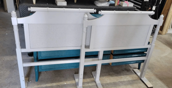 Vintage Faux Bamboo Pagoda Style Twin Headboard Pair Available for Custom Lacquer! - Hibiscus House