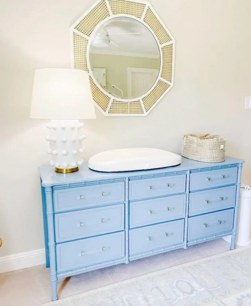 Vintage Faux Bamboo Nine-Drawer Classic Triple Dresser Available to Customize!