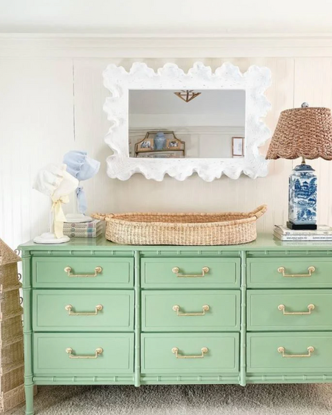 Vintage Faux Bamboo Nine-Drawer Classic Triple Dresser Available to Customize!