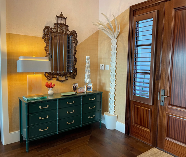 Vintage Faux Bamboo Nine-Drawer Classic Triple Dresser Available to Customize!