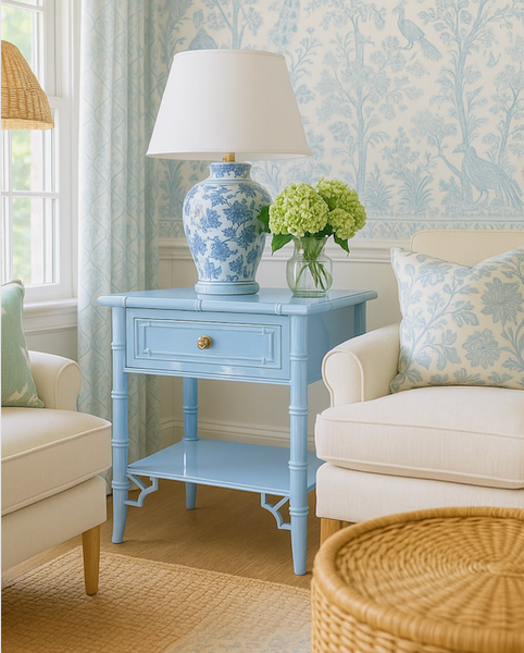 Thomasville Allegro Faux Bamboo Nightstand Pair with Fretwork Available to Customize!