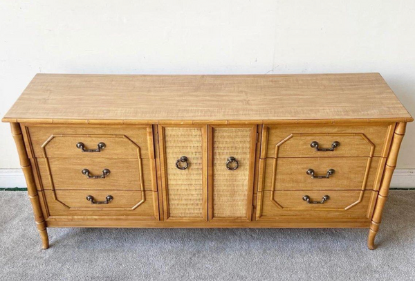 Vintage Broyhill Furniture Faux Bamboo Credenza Available to Customize!