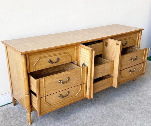 Vintage Broyhill Furniture Faux Bamboo Credenza Available to Customize!